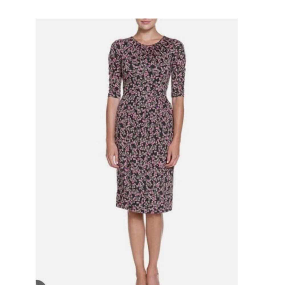 Boden Sophia Dress in Green Pink Pop Petals size 6R